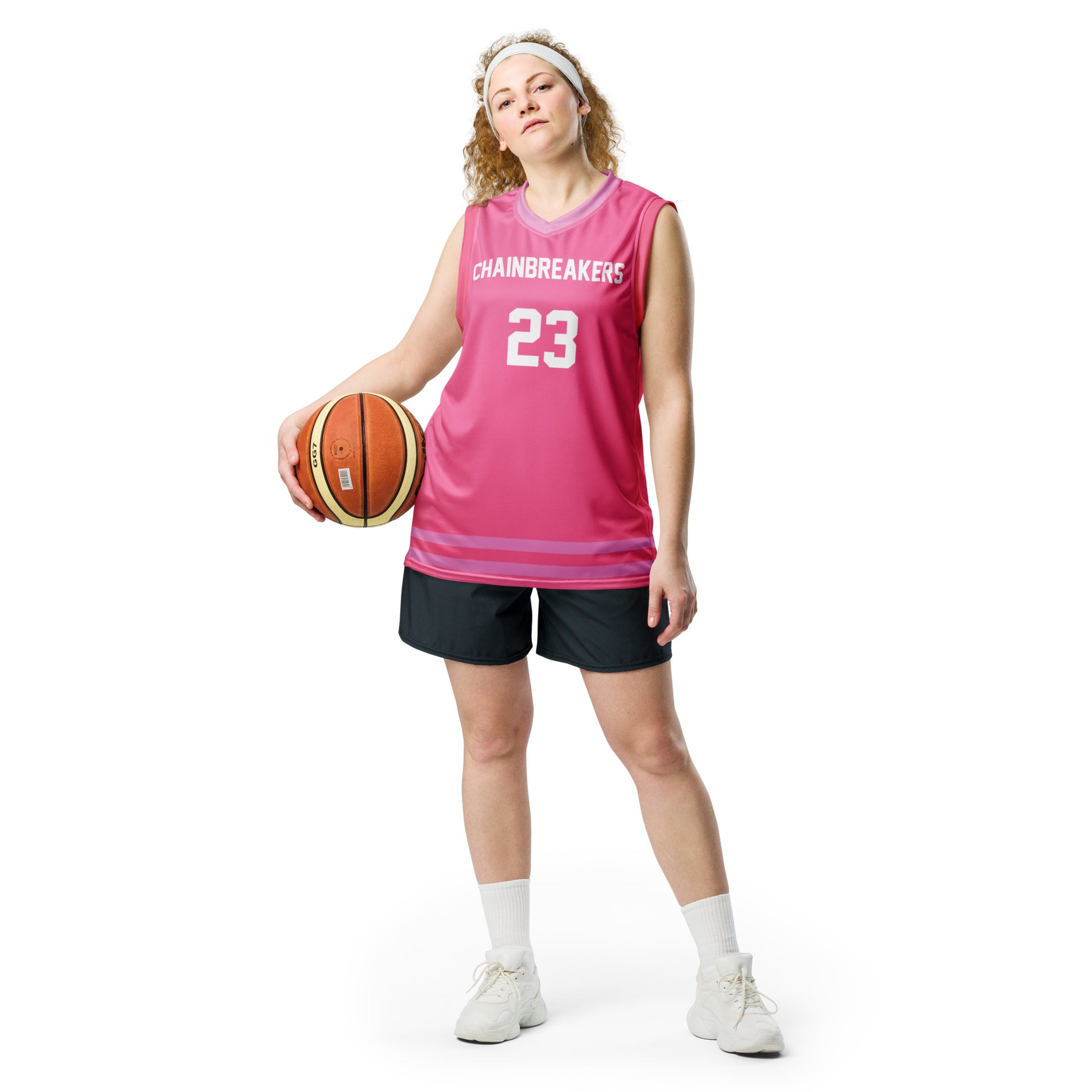 pink jersey basketball